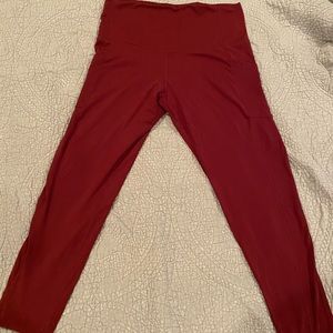 Maroon workout leggings